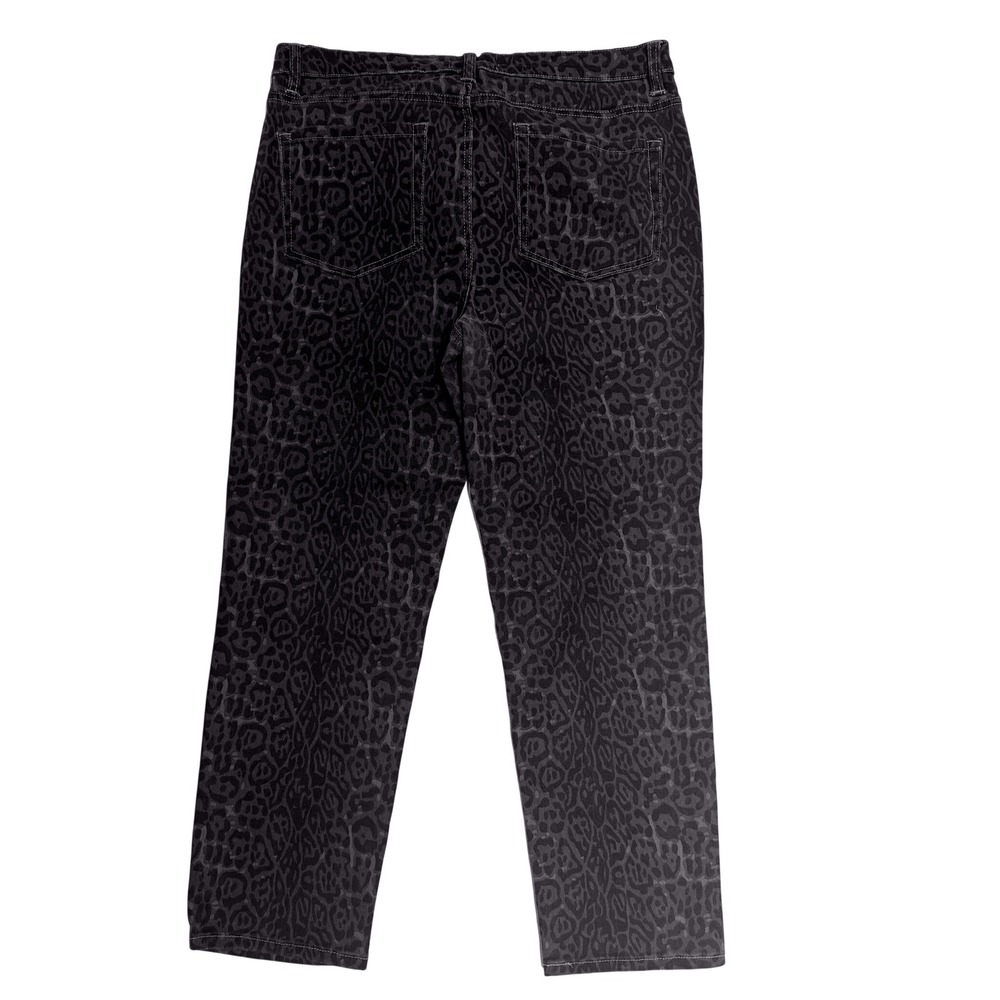 OAT New York Women Leopard Print Straight Leg High Rise Jeans Size 30
